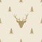 Christmas reindeer seamless line pattern tile