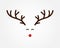 Christmas reindeer symbol, antlers and red nose