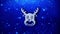 Christmas Reindeer Xmas Deer Icon Blinking Glitter Glowing Shine Particles.