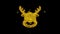 Christmas reindeer xmas deer icon sparks particles on black background.