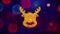 Christmas Reindeer Xmas Deer Icon Symbol on Colorful Fireworks Particles.