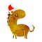 christmas retro cartoon of kawaii horse