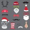 Christmas Retro Party set - Glasses, hats, lips, m