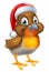 Christmas Robin Bird in Red Santa Hat