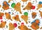 Christmas Robins Seamless Background