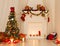 Christmas Room Interior Design, Xmas Tree Decorated By Lights