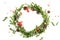 Christmas rustic wreath made of natural traditional winter holidays decor