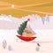 Christmas sailboat with gifts