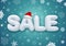 Christmas sale, 3d snow text