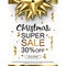 Christmas sale advertising banner. Popular banners dimensions. Golden and black objects on white background