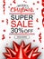 Christmas sale advertising banner. Popular banners dimensions. Red and black colors on white background