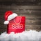 Christmas - Sale bag , rebate ,on wood background