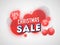 Christmas Sale banner or poster design with different discount offer and baubles.