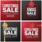 Christmas Sale Banner Set Vector. Cartoon Business Brochure Illustration. December Mega Sale Design Concept. Template