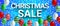 Christmas sale banner winter season with colorful balloon and snowflake on blue background.