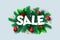 Christmas Sale banner, Xmas decoration, christmas tree branch. Horizontal christmas posters, cards, headers, website
