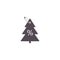 Christmas Sale discount label in the form of a Christmas tree with percentage, tag in the fir-tree shape. vector percent sale