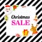 Christmas SALE. Poster, banner with stickers. Cartoon style.