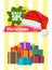 Christmas Sale Posters Santas Hat Discount Label