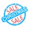 Christmas sale rubber stamp colored isolated on white