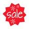 Christmas Sale Shaped Icon on White Background