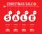 Christmas sale time line graph. Vector social activity infographics with balls and timeline elements