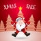 Christmas Sale. Vector illustration Santa Claus cartoon character emotion surprise