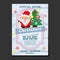 Christmas sales poster snowman and christmas tree pine