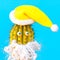 Christmas Santa Cactus Hipster. Tropical christmas concept art