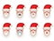 Christmas Santa Claus Avatar Smile Emoticon Icons Set Isolated Cartoon Design Vector Illustration