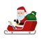 Christmas santa claus with carriage