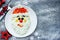 Christmas Santa Claus face salad for holiday dinner