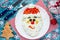 Christmas Santa Claus face salad for holiday dinner , Christmas