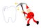 christmas santa claus merry and mining tooth dental care cartoon doodle flat design vector illustration