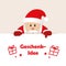 Christmas Santa Claus in red over greeting card gift idea