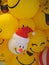 Christmas Santa Claus Smiley face yellow ball balloon