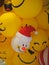 Christmas Santa Claus Smiley face yellow ball balloon happy