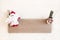 Christmas Santa Claus and snowman clothespin holding craft paper