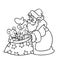 Christmas Santa gifts Coloring page