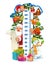 Christmas Santa and gifts kids height chart, meter