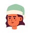 Christmas santa hat latina woman 2D vector avatar illustration