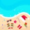 Christmas Santa Hat on Ocean Beach Flip-flops Sand