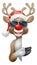 Christmas Santa Hat Reindeer Sunglasses Sign