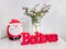 Christmas Santa with Lights and Believe Sign