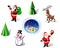 Christmas Santa, Snowman and Deer Iconset