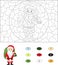 Christmas Santa St Nicolas. Color by number educational game f