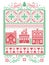 Christmas Scandinavian, Nordic style winter stitching, pattern including snowflake, heart, winter wonderland village, gingerbread