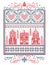 Christmas Scandinavian, Nordic style winter stitching, pattern including snowflake, heart, winter wonderland village, gingerbread