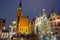 Christmas scenery at medieval Long Market street in Gdansk. Poland