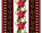 Christmas seamless border with flowers poinsettia, holly berry and firs. Vector.